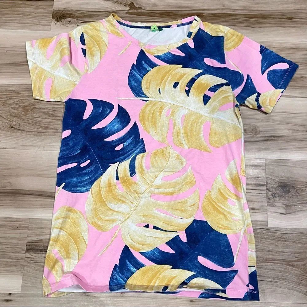 Farm Rio Tropical Leaves Tunic Top Women’s Medium